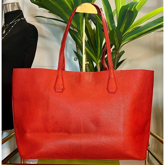 Authentic Tory Burch Orangish Red Robinson Shoulder Bag - Picture 3 of 11